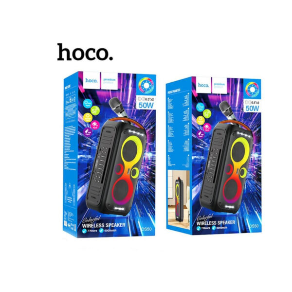 Hoco DS50 Ηχείο με λειτουργία Karaoke / Σύστημα με Ασύρματα Μικρόφωνα : Μαύρο