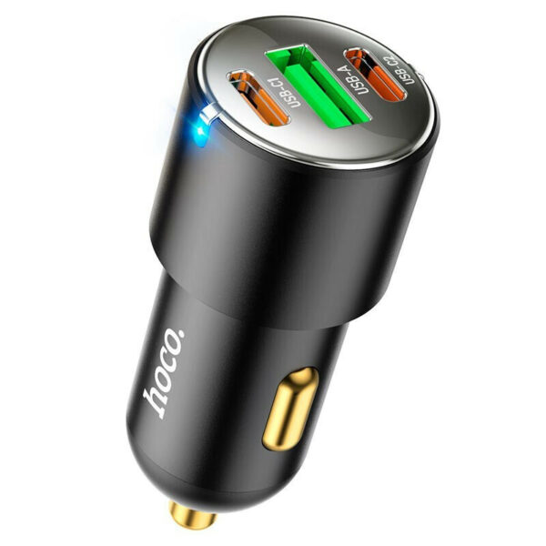 Φορτιστής Αυτοκινήτου Hoco NZ6 PD45W QC3.0 με USB 18W και 2 x USB-C PD 25W, PD 20W 5V/3A Μαύρο