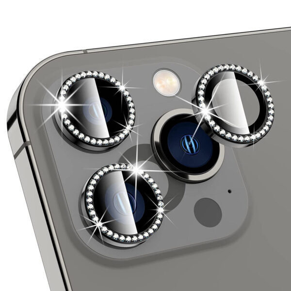 Τζαμάκι Κάμερας Strass Frame Για Apple iPhone 12 Pro 6.1'' Ασημί