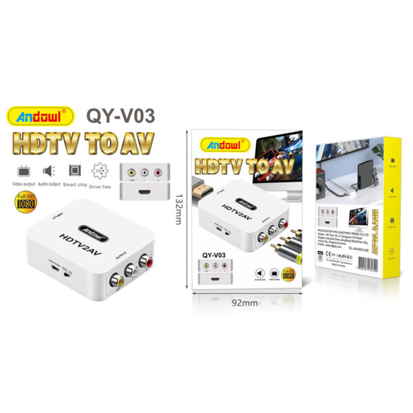 Andowl Μετατροπέας HDMI female σε RCA female 1τμχ (QY-V03)