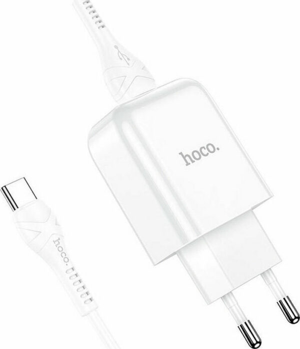 Hoco DC36 Φορτιστής με Θύρα USB-A και Καλώδιο Type-C Λευκός