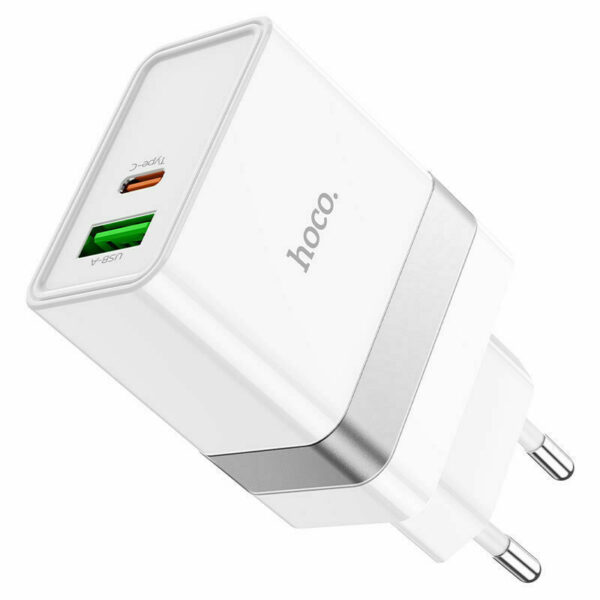 HOCO N21 Φορτιστής Ταξιδίου, TopSpeed 2 Θύρες PD30W+QC3.0 Λευκό
