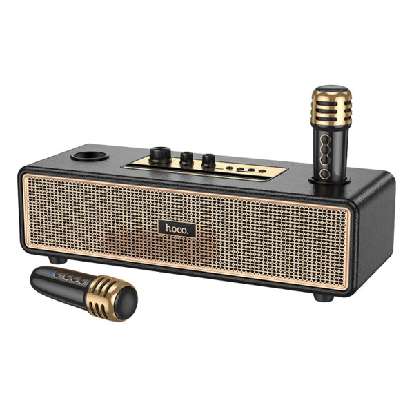 HOCO ηχείο bluetooth + 2 x ασύρματα μικρόφωνα BS63 μαύρο