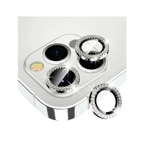 Tζαμάκι Προστασίας Πίσω Κάμερας Glitter Camera Glass για iPhone 15/15 Plus – Χρώμα: Ασημί