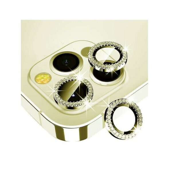 Tζαμάκι Προστασίας Πίσω Κάμερας Glitter Camera Glass για iPhone 15 Pro/15 Pro Max – Χρώμα: Χρυσό