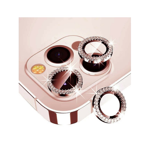 Tζαμάκι Προστασίας Πίσω Κάμερας Glitter Camera Glass για iPhone 13/13 Mini - Χρώμα: Ροζ Χρυσό - Image 1