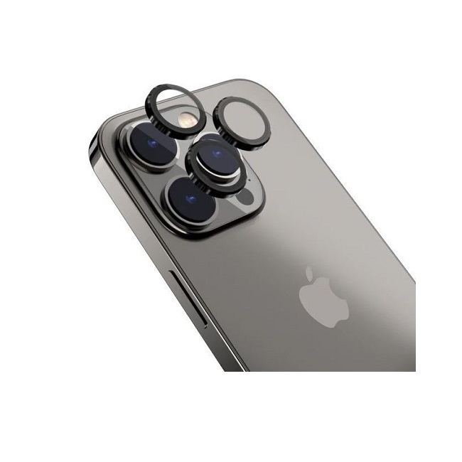 Μεταλλικό Τζαμάκι Κάμερας Tempered Glass για iPhone 13 Pro/13 Pro Max - Μαύρο