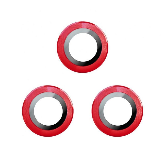 Μεταλλικό Τζαμάκι Κάμερας Tempered Glass για iPhone 13 Pro/13 Pro Max - Κόκκινο