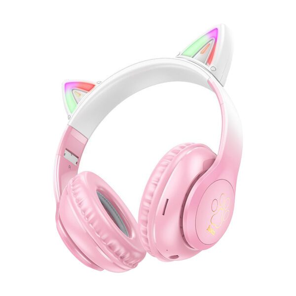 HOCO W42 Ακουστικά Bluetooth με Αυτιά Γάτας - Ροζ