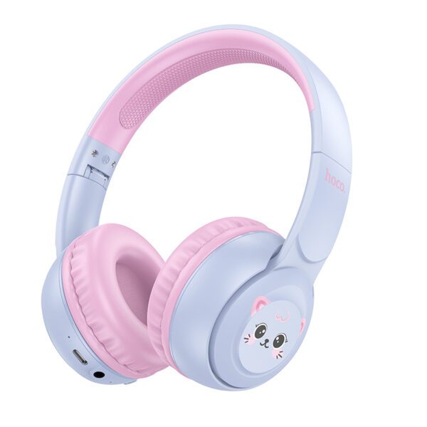 Wireless Ακουστικά Hoco W60 Rhyme V5.4 250mAh με AUX - Μπλε/Ροζ