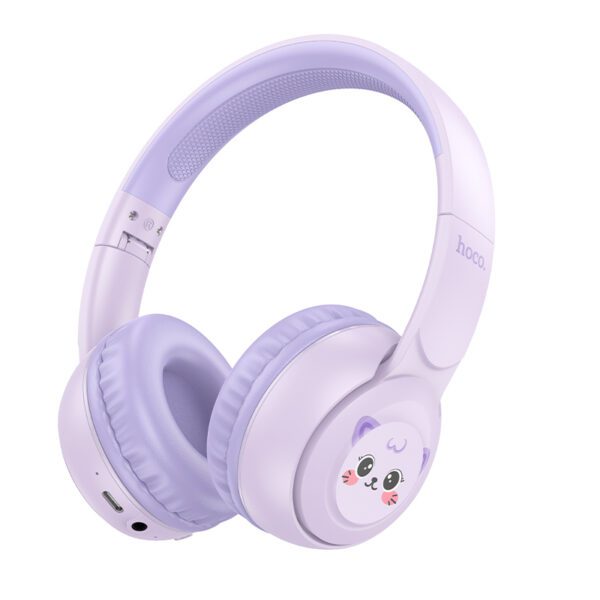 Wireless Ακουστικά Hoco W60 Rhyme V5.4 250mAh με AUX - Μωβ