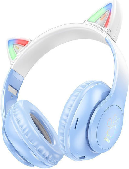 HOCO W42 Ακουστικά Bluetooth με Αυτιά Γάτας - Ανοιχτό Μπλέ
