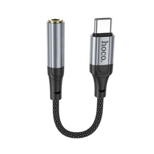 Hoco Αντάπτορας Καλωδίου Ήχου USB-C to 3.5mm Hi-Fi Braided 12cm Μαύρος - (LS36 Fresh)