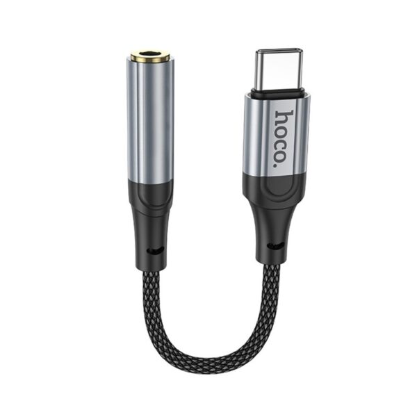 Hoco Αντάπτορας Καλωδίου Ήχου USB-C to 3.5mm Hi-Fi Braided 12cm Μαύρος - (LS36 Fresh)
