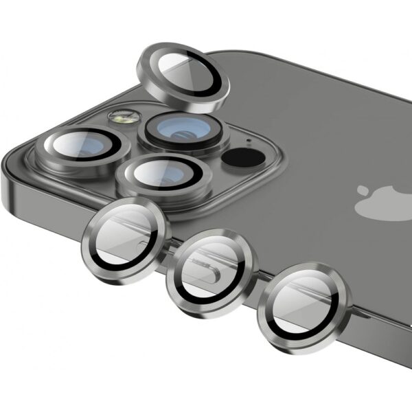 Μεταλλικό Τζαμάκι Κάμερας Tempered Glass για iPhone 16 Pro/16 Pro Max – Γκρι