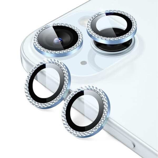 Tζαμάκι Προστασίας Πίσω Κάμερας Glitter Camera Glass για iPhone 16/16 Plus – Χρώμα: Μπλέ