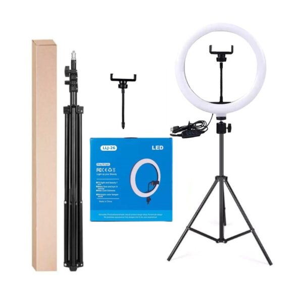 LJJ-26 26cm Ring light led με τρίποδο δαπέδου βάση για κινητό 10" Inches - Image 1