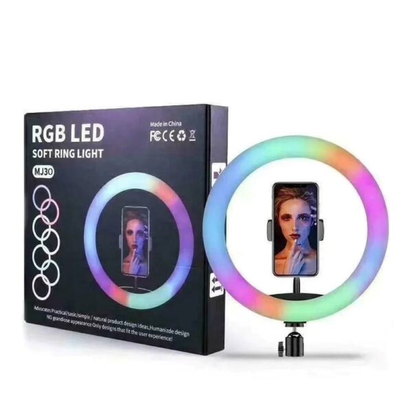 MJ-36 36cm RGB Ring light led με τρίποδο δαπέδου βάση για κινητό 14" Inches - Image 1