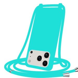 Θήκη Σιλικόνης  με Κορδόνι για Apple iPhone 17 Pro - Τιρκουάζ