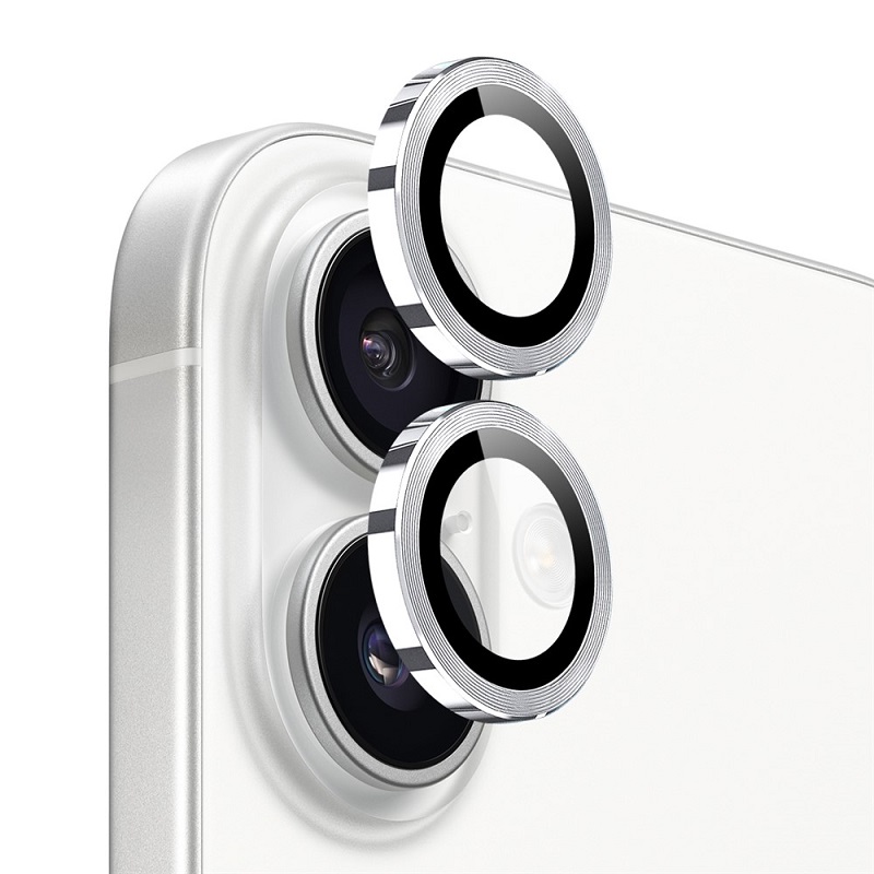 Μεταλλικό Τζαμάκι Κάμερας Tempered Glass για iPhone 17 – Ασημί