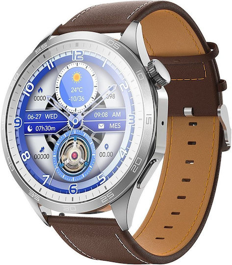 Smartwatch Hoco Y21 IP67 AMOLED Οθόνη 1.43" 230mAh με Δυνατότητα Κλήσεων Ασημί