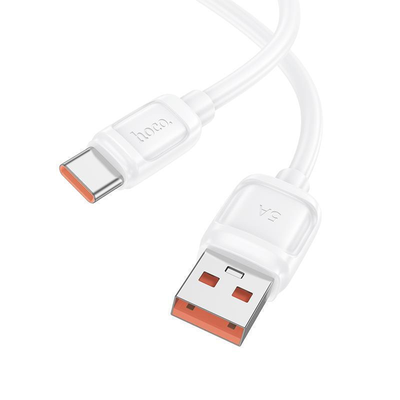 HOCO X115 100W 5A Καλώδιο Φόρτισης & Data Cable USB-A σε USB-C 1m - White - Image 1